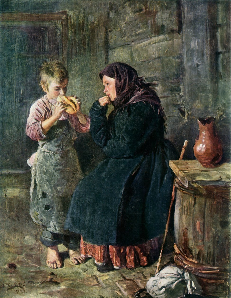 माँ और बेटे की बैठक, 1883, 1965। द्वारा व्लादिमीर ईगोरोविक माकोवस्की