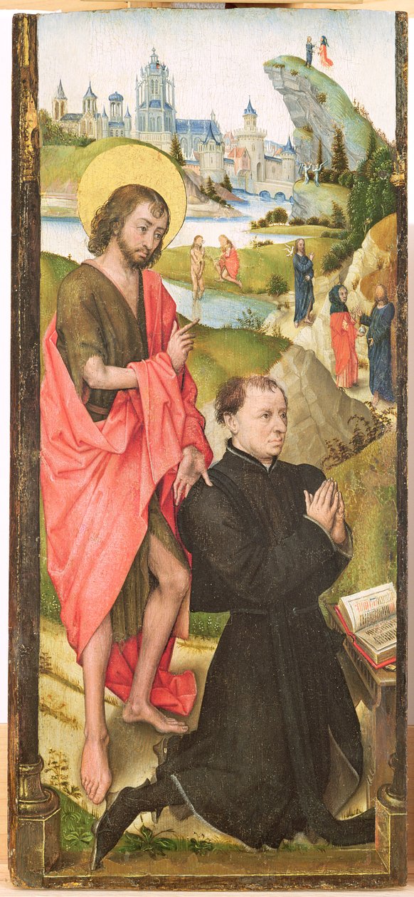 सेंट जॉन द बैप्टिस्ट के साथ डोनिंग घुटने, c.1470 द्वारा Vrancke van der Stockt
