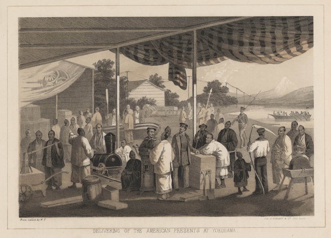 1855 में योकाहामा में अमेरिकी प्रस्तुतकर्ताओं का उद्धार द्वारा WT पीटर्स