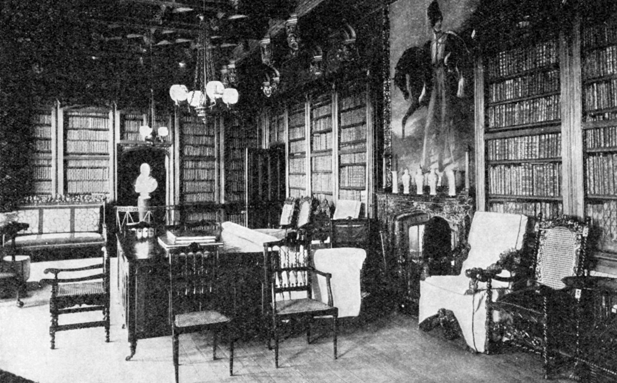 द लाइब्रेरी, एबॉट्सवुड, 1923। द्वारा WA Mansell और Co