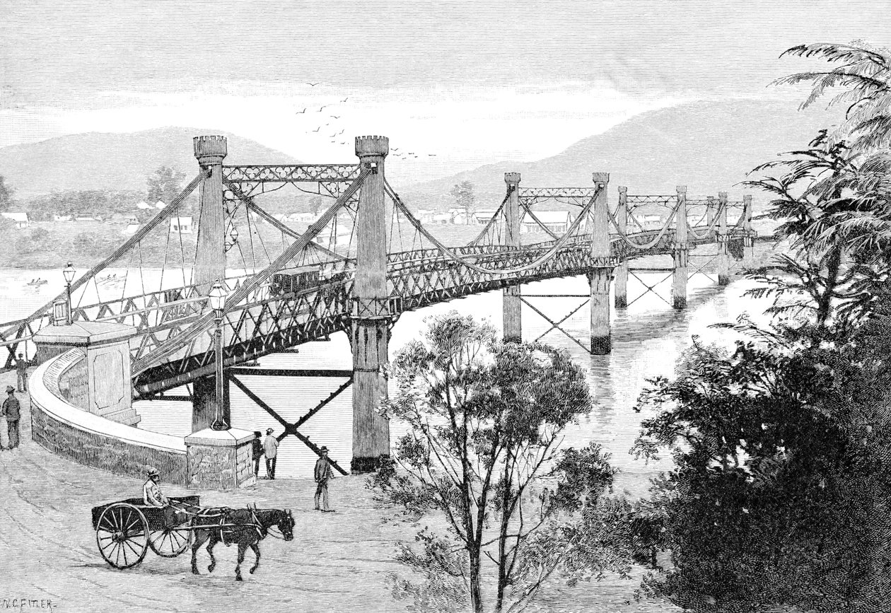 ब्रिज, रॉकहैम्पटन, क्वींसलैंड, ऑस्ट्रेलिया, 1886 द्वारा डब्ल्यूसी फिटलर