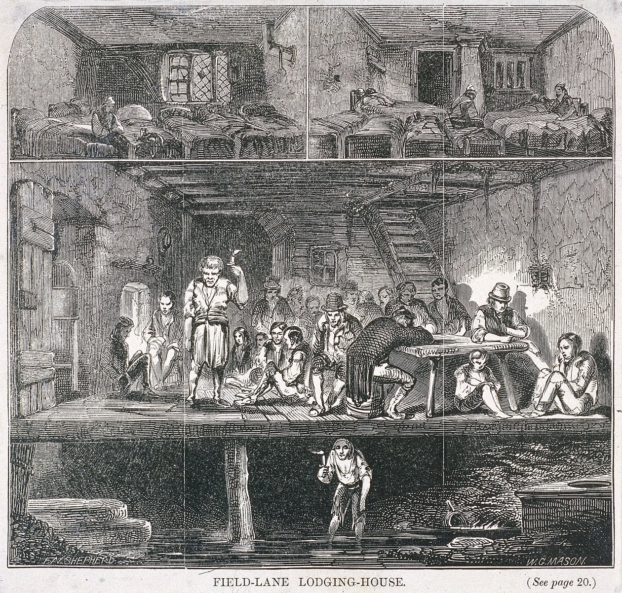 फील्ड लेन लॉजिंग हाउस, लंदन, 1847 द्वारा फ्लैट शेयर मेसन