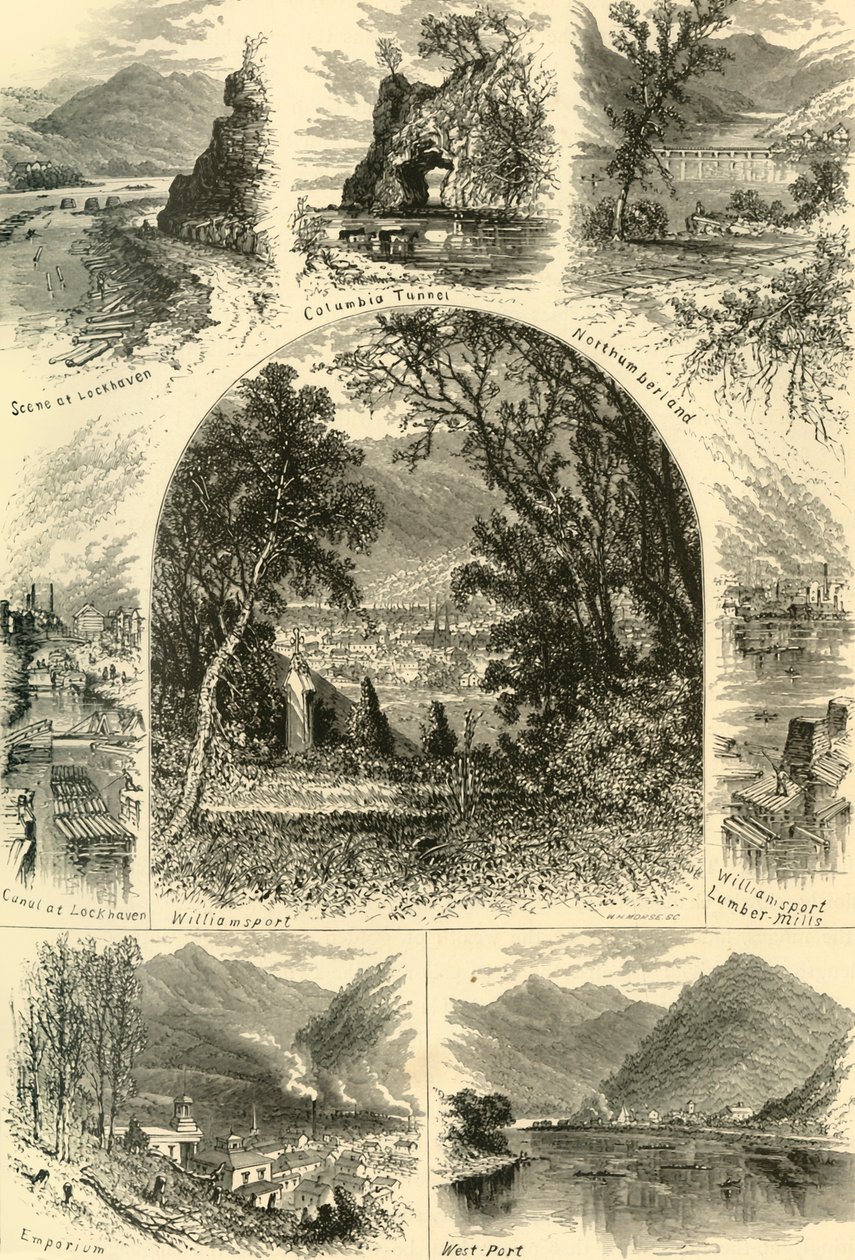 सुशेखना पर दृश्य, 1874। द्वारा डब्ल्यूएच मोर्स
