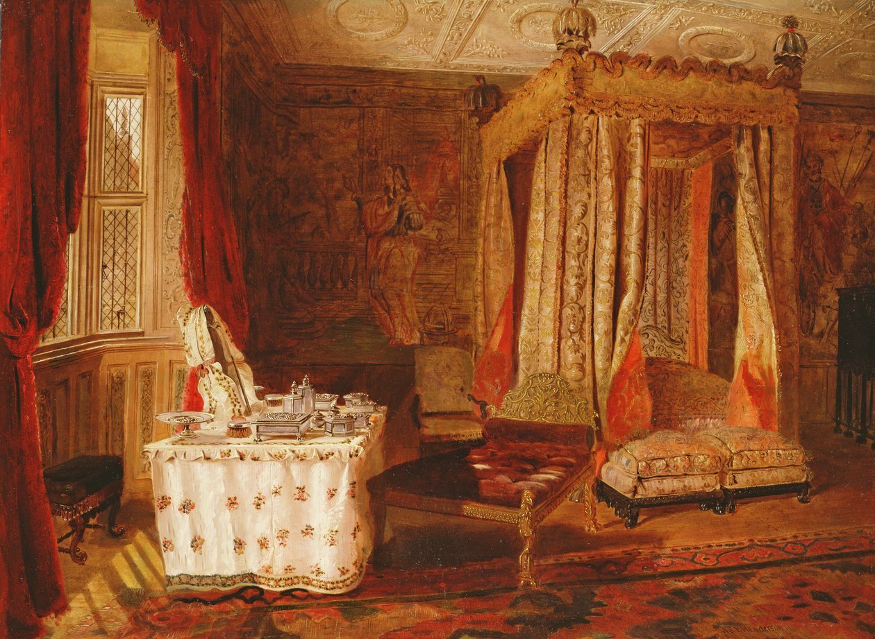 Knole, केंट में एक बेडरूम का इंटीरियर द्वारा डब्ल्यूएसपी हेंडरसन
