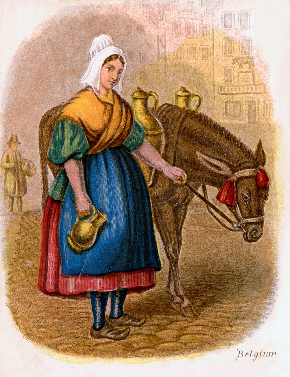 बेल्जियम मिल्क-वुमन, 1809। द्वारा डब्ल्यू। डिके