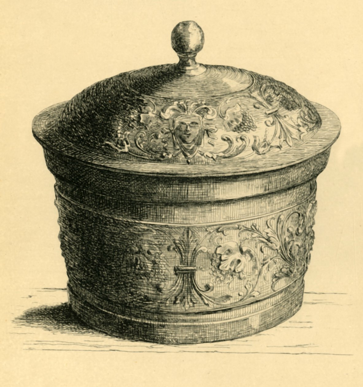 ढक्कन के साथ धातु बॉक्स, c1600, 1881। द्वारा वी मैककेन