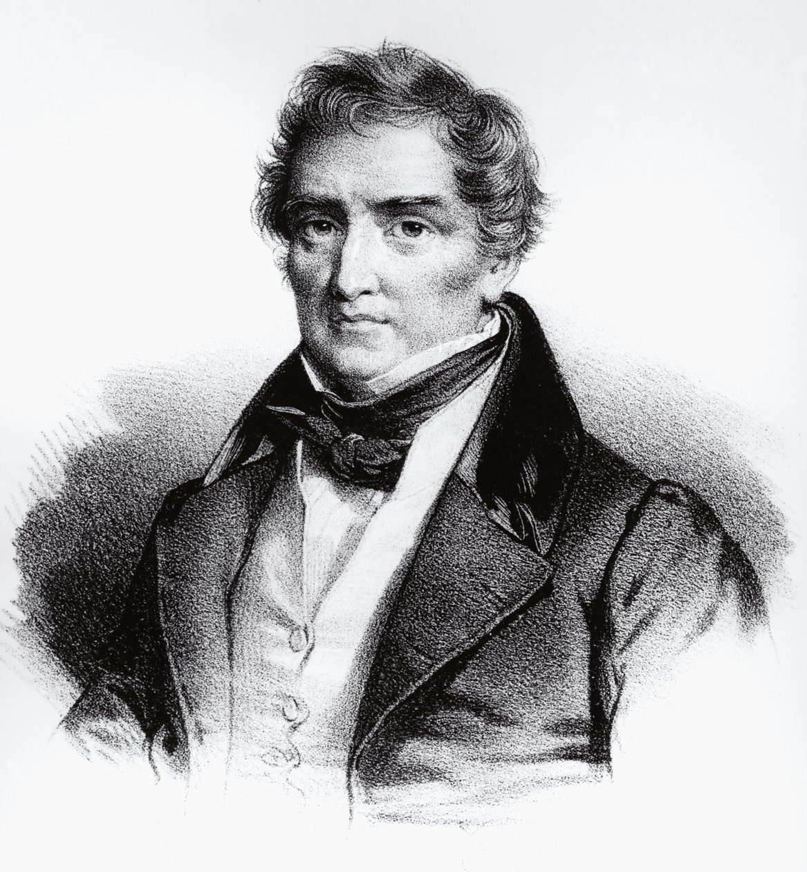 फ्रेंकोइस जोसेफ विक्टर ब्रूसेइस (1772-1838) का पोर्ट्रेट फ्रांसीसी चिकित्सक, उत्कीर्णन द्वारा WG (बाद) थायर