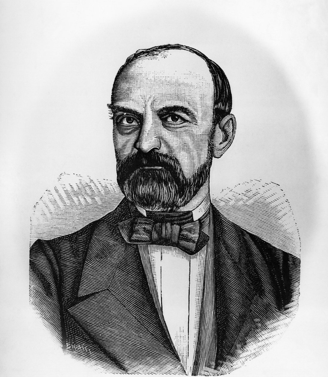 Giovanni Lanza (1810-1882) का चित्र, इतालवी राजनेता जो 1869 से 1873 तक इटली के राज्य मंत्रिपरिषद के अध्यक्ष थे, उत्कीर्णन द्वारा WG (बाद) थायर