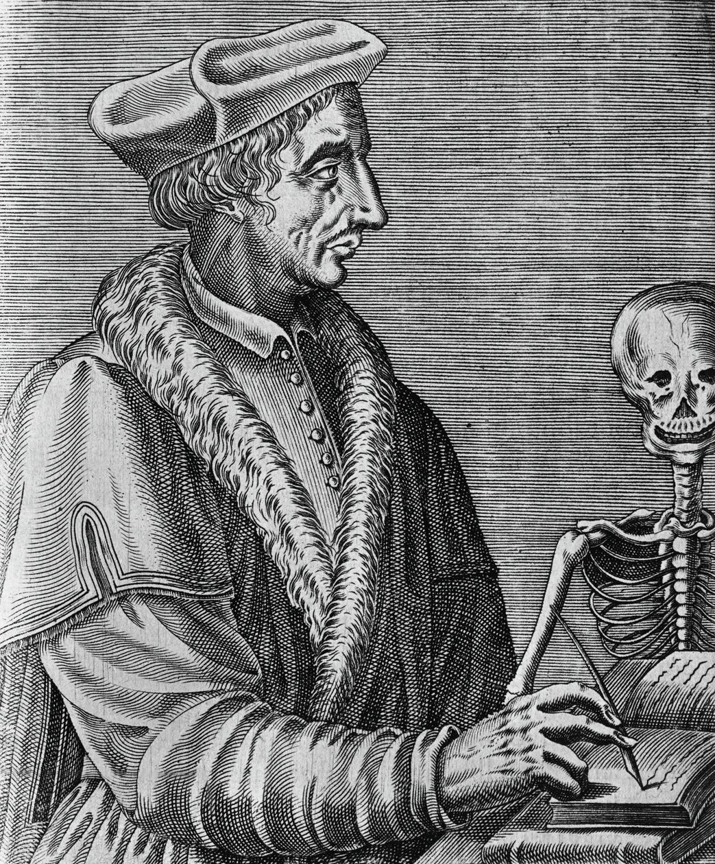जीन फ्रेंकोइस फ़र्नेल (1497-1558) का पोर्ट्रेट, फ्रांसीसी चिकित्सक, खगोलशास्त्री और गणितज्ञ, निकोलस II डी लार्मेसिन द्वारा उत्कीर्ण (सीए 1638-1694) द्वारा WG (बाद) थायर