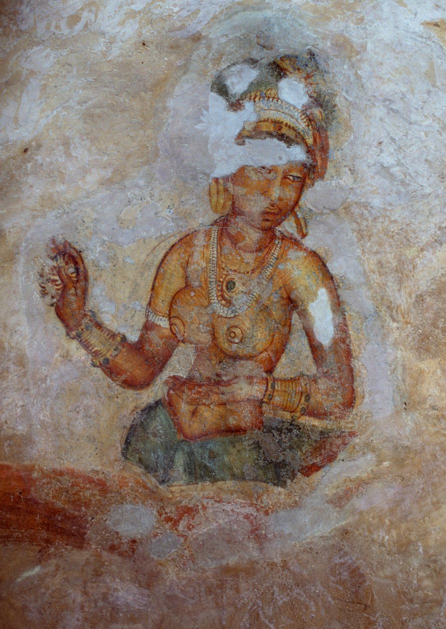 श्रीलंका, सिगिरिया पुरातात्विक परिसर में लड़कियों का फ्रेस्को (यूनेस्को विश्व विरासत सूची .) द्वारा WG (बाद) थायर
