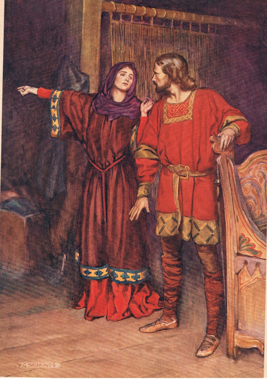 गर्ट्रूड ने खुलासा किया कि विलियम शेक्सपियर के &39;हैमलेट&39; से हैमलेट ने हैमोन की हत्या कर दी है, 1915 में होडर अन्डे स्टॉटन द्वारा प्रकाशित संस्करण द्वारा फ्लैट शेयर सिमंड्स