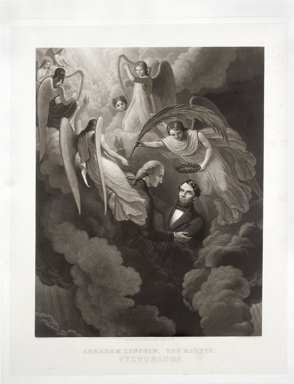 अब्राहम लिंकन, द मार्टियर, विक्टरियस, जॉन सार्तिन (1808-97) द्वारा उत्कीर्ण, c.1866 द्वारा डब्ल्यूएच हरमनस