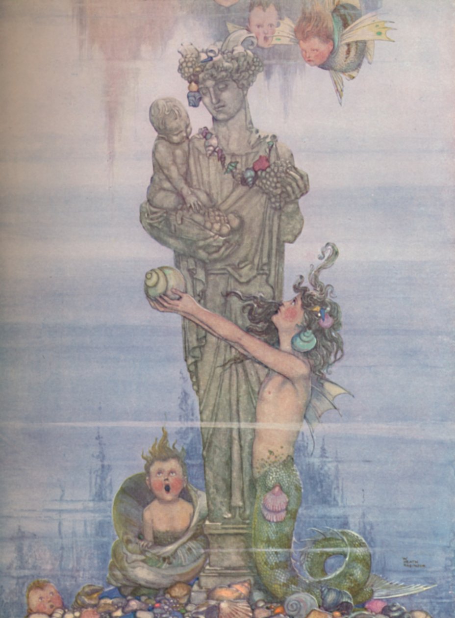 उसने अपने गार्डन में मूर्ति को वापस रखा, c1930 द्वारा विलियम हीथ रॉबिन्सन