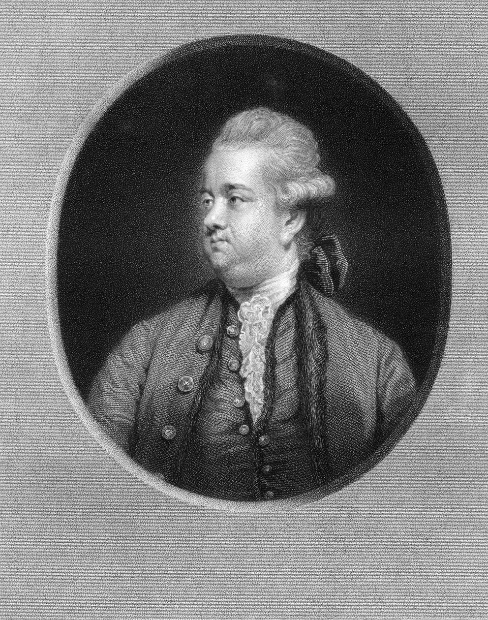 एडवर्ड गिबन, 18 वीं सदी के ब्रिटिश इतिहासकार, 1836। द्वारा डब्ल्यू। हॉल