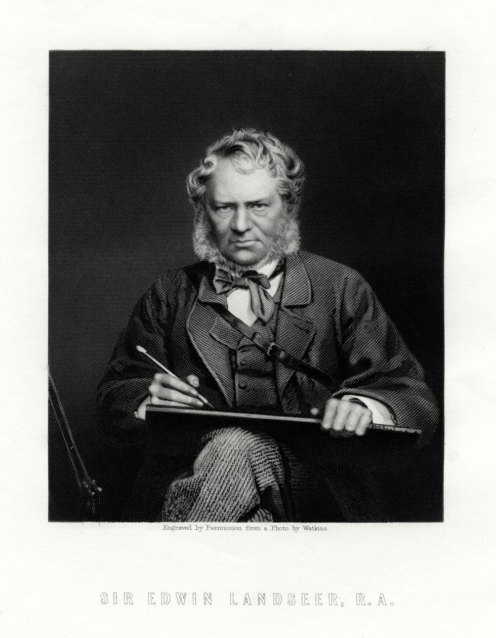 सर एडविन हेनरी लैंडसीर 1802-1873, ब्रिटिश चित्रकार, 19 वीं शताब्दी द्वारा डब्ल्यू। हॉल