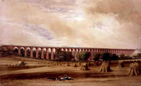 वेल्विन वायडक्ट, c.1850 (कागज पर पानी के रंग का) द्वारा डब्ल्यू। हम्बर