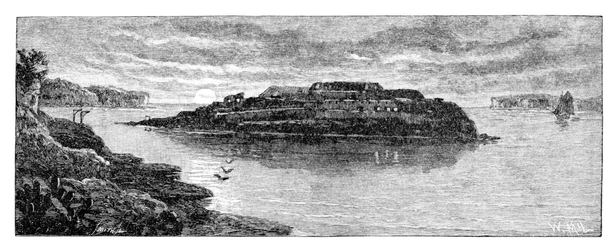 बेयर आइलैंड, बॉटनी बे, न्यू साउथ वेल्स, ऑस्ट्रेलिया, 1886। द्वारा डब्ल्यू। मैकलोड