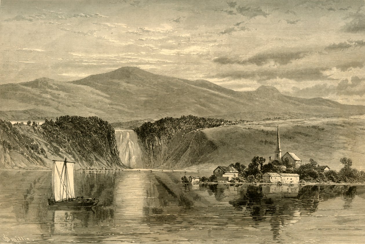 मोंटमोरेंसी का झरना, 1874। द्वारा डब्ल्यू रॉबर्ट्स