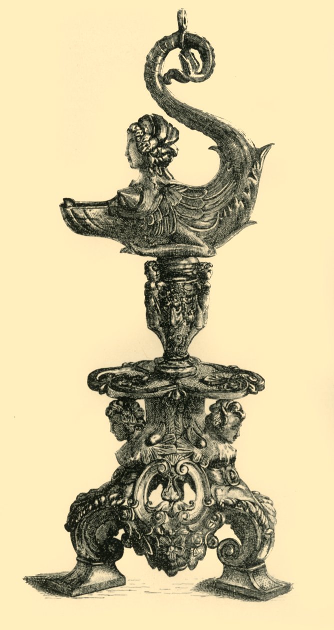 स्फिंक्स जैसे समुद्री जीव के रूप में लैंप, c1510-1530, 1881। द्वारा डब्ल्यूडब्ल्यू मैककार्टी