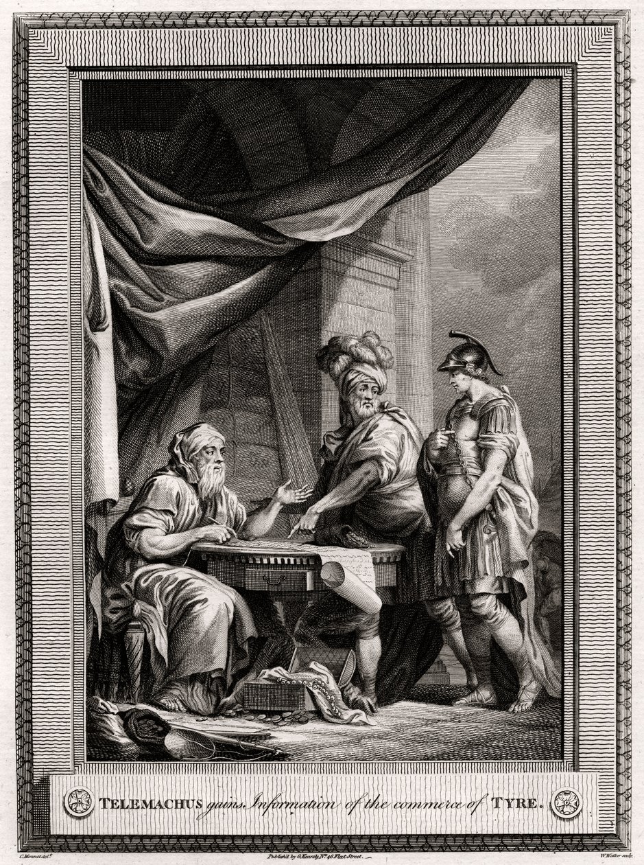 टेलीमेकस ने टायर, 1775 के वाणिज्य की जानकारी प्राप्त की द्वारा डब्ल्यू। वाकर