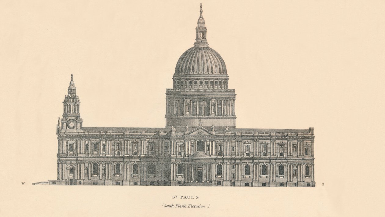 'अनुसूचित जनजाति। पॉल्स - साउथ फ्लैंक एलिवेशन', 1889। द्वारा डब्ल्यू और एके जॉनसन