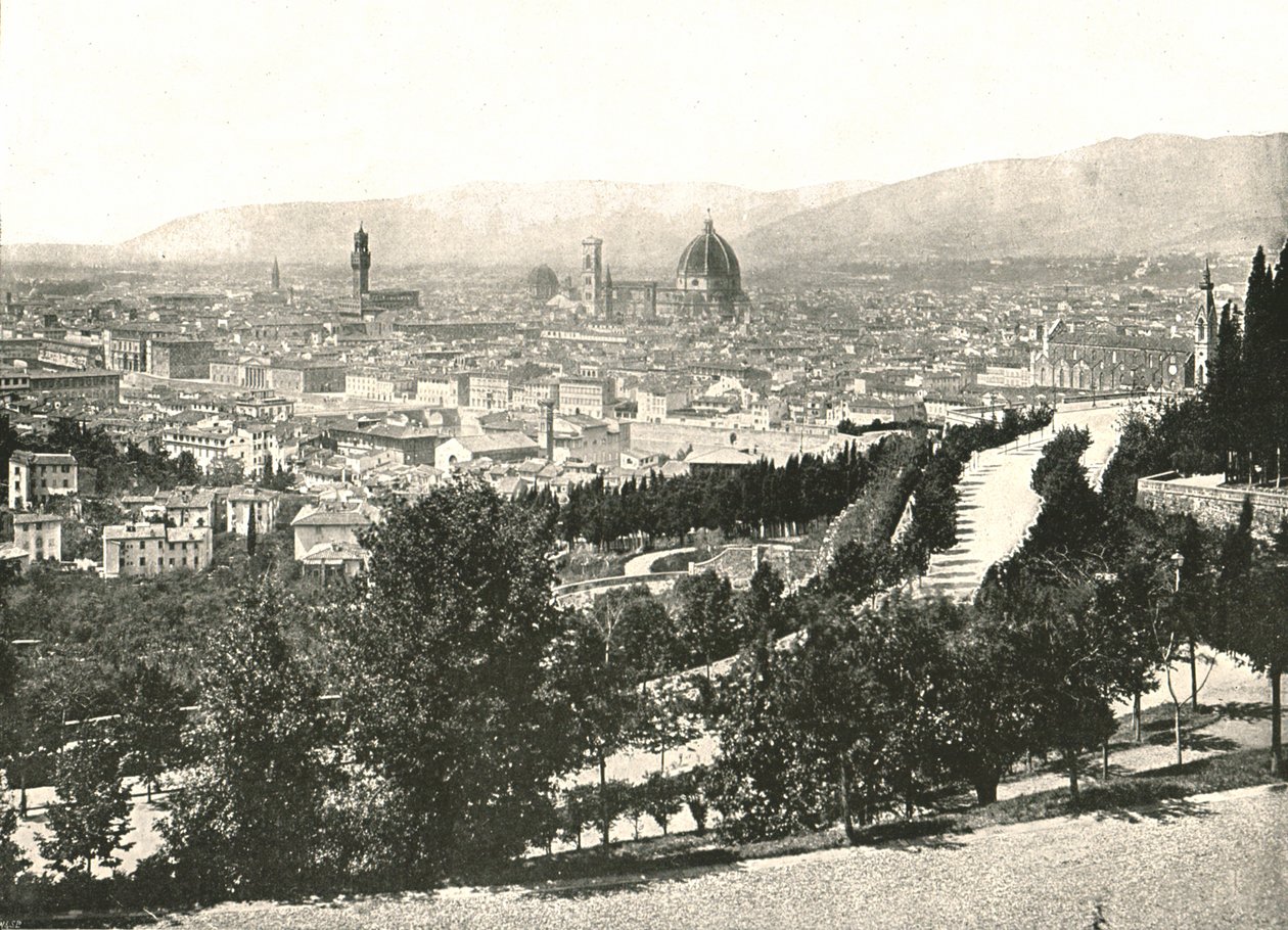 इटली के फ्लोरेंस शहर का पैनोरमा, 1895। द्वारा डब्ल्यू एंड एस लिमिटेड