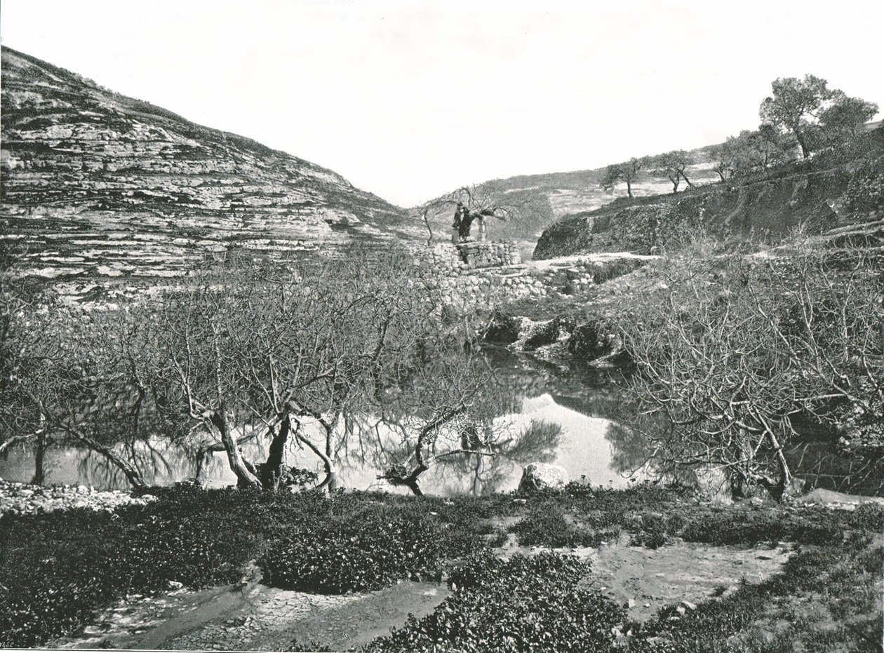 पूल ऑफ़ सिलोआम, यरुशलम, फिलिस्तीन, 1895। द्वारा डब्ल्यू एंड एस लिमिटेड