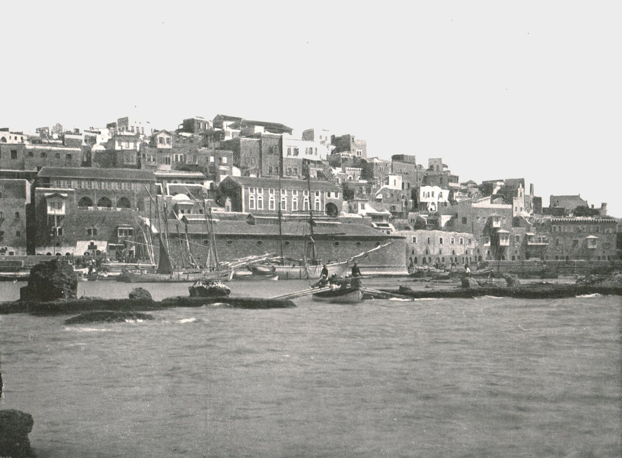 समुद्र, जाफा, फिलिस्तीन, 1895 से देखें। द्वारा डब्ल्यू एंड एस लिमिटेड