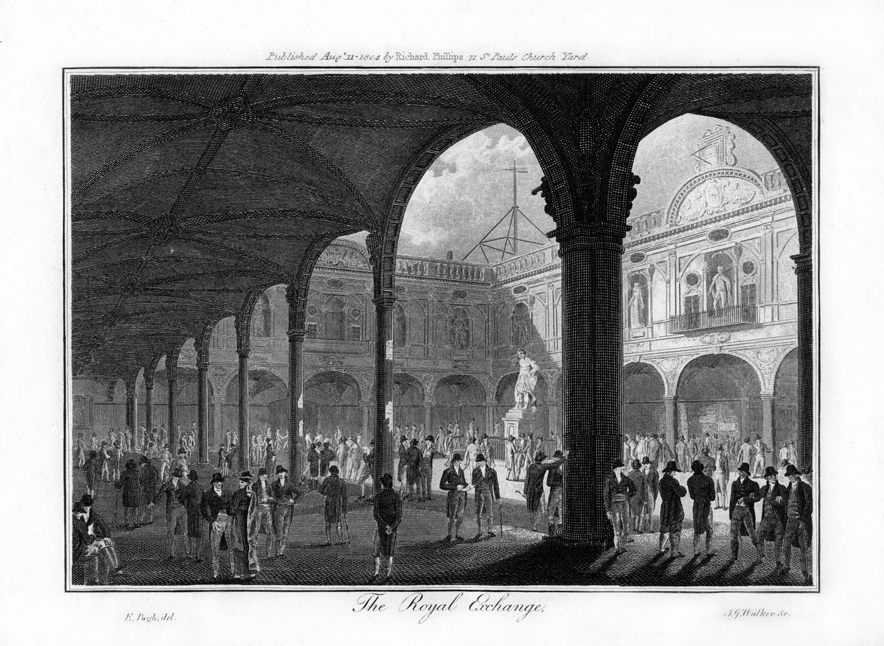 रॉयल एक्सचेंज, लंदन, 1804। द्वारा वॉकर