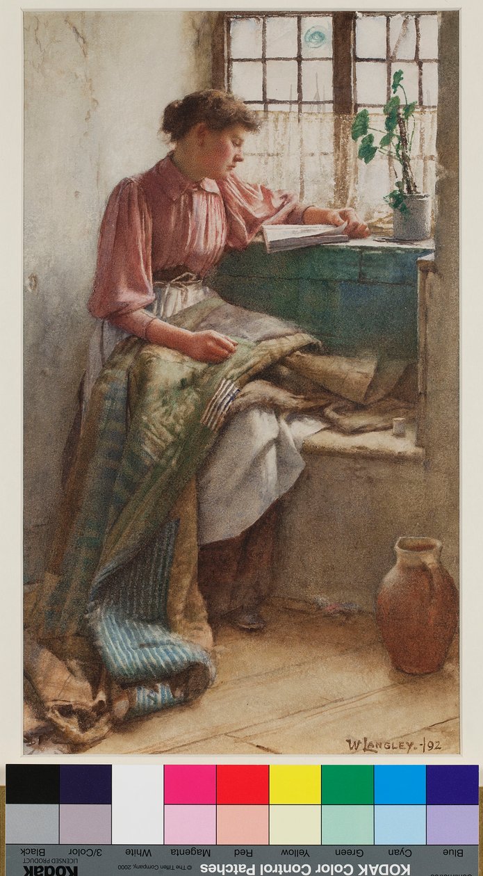 आइडल मोमेंट्स, 1892 (कागज पर wc) द्वारा वाल्टर लैंगली