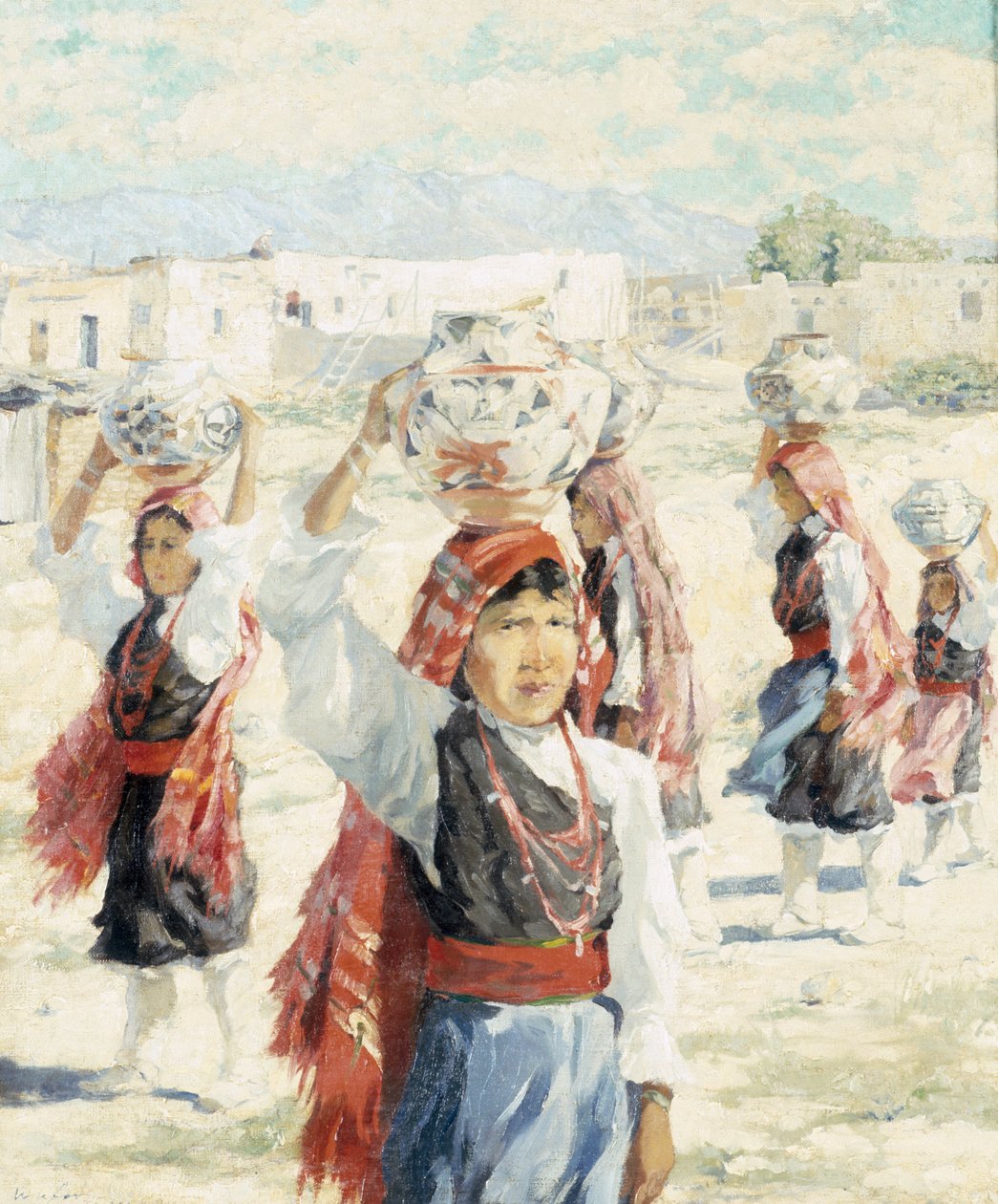इस्लेटा की लड़कियां, c.1915 (बोर्ड पर कैनवास पर तेल) द्वारा वाल्टर उफर