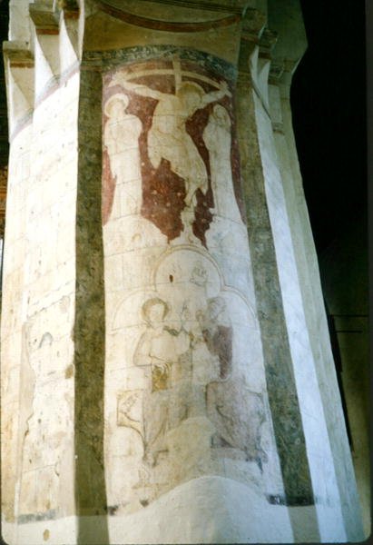 क्रूसिफ़िक्शन, एक नैवे घाट से, c.1220 (दीवार पेंटिंग) द्वारा कोलचेस्टर के वाल्टर के वाल्टर