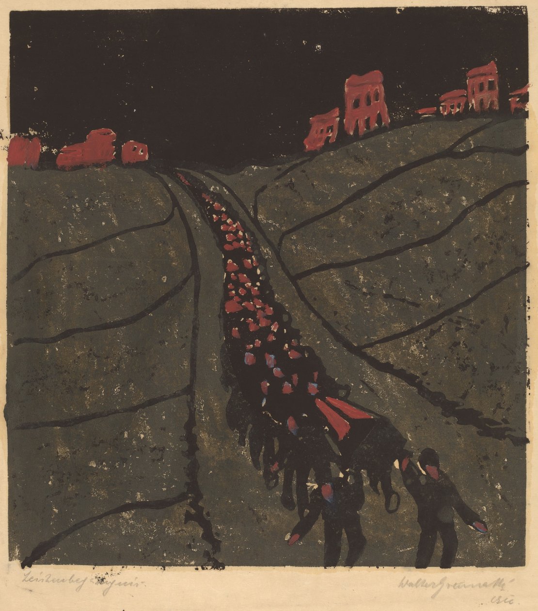 दफन अंतिम संस्कार, 1916। द्वारा वाल्टर ग्रैमैट