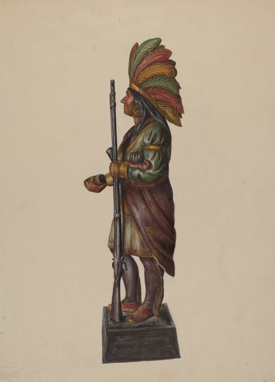 सिगार स्टोर इंडियन, सी. 1936. द्वारा वाल्टर होचस्ट्रैसर
