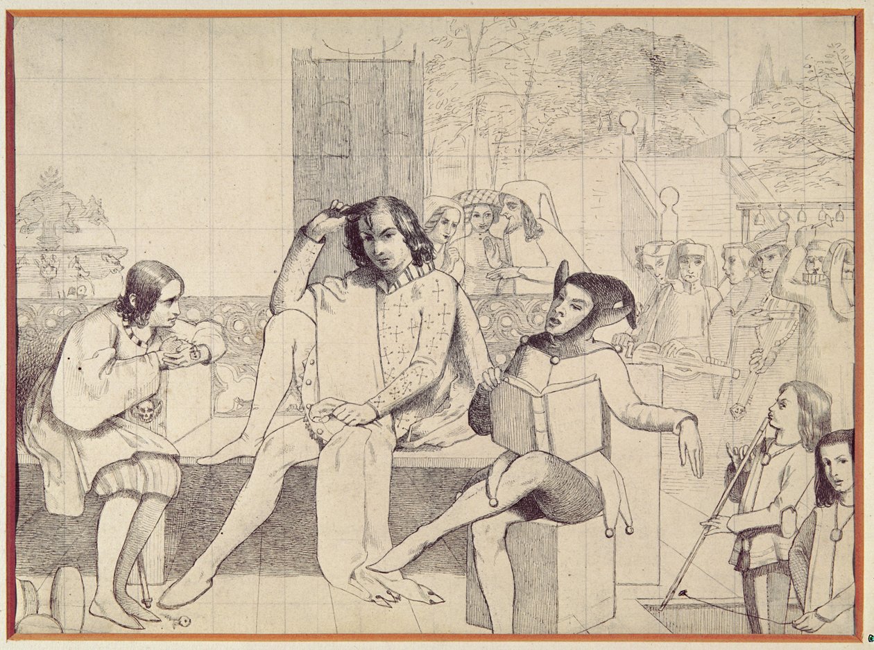 बारहवीं रात, c.1850 (पेन ड्राइंग) द्वारा वाल्टर हॉवेल डेवरेल