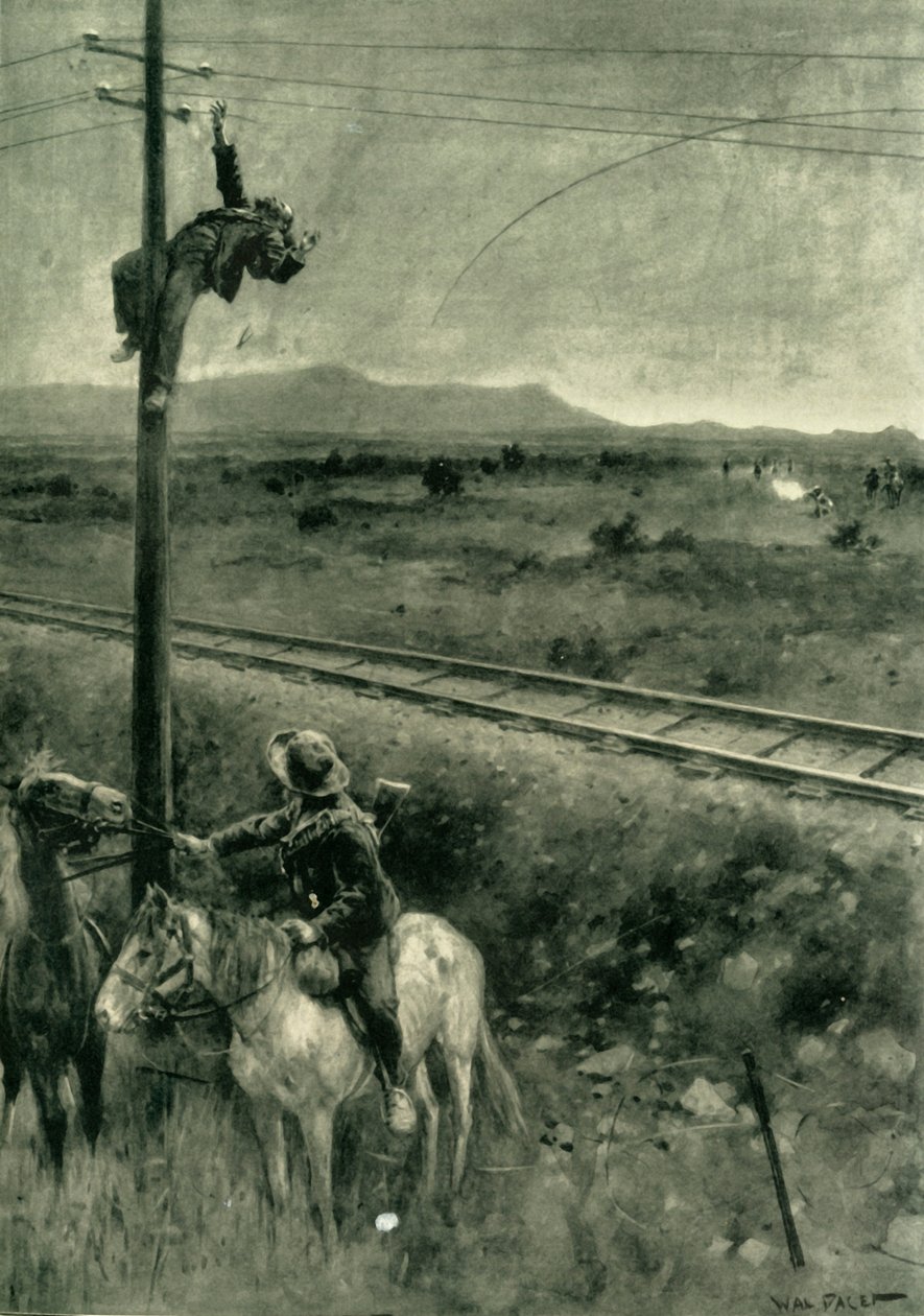 1902 में टेलीग्राफ के तारों को काटने के अधिनियम में बोअर्स पकड़े गए द्वारा वाल्टर पेजेट