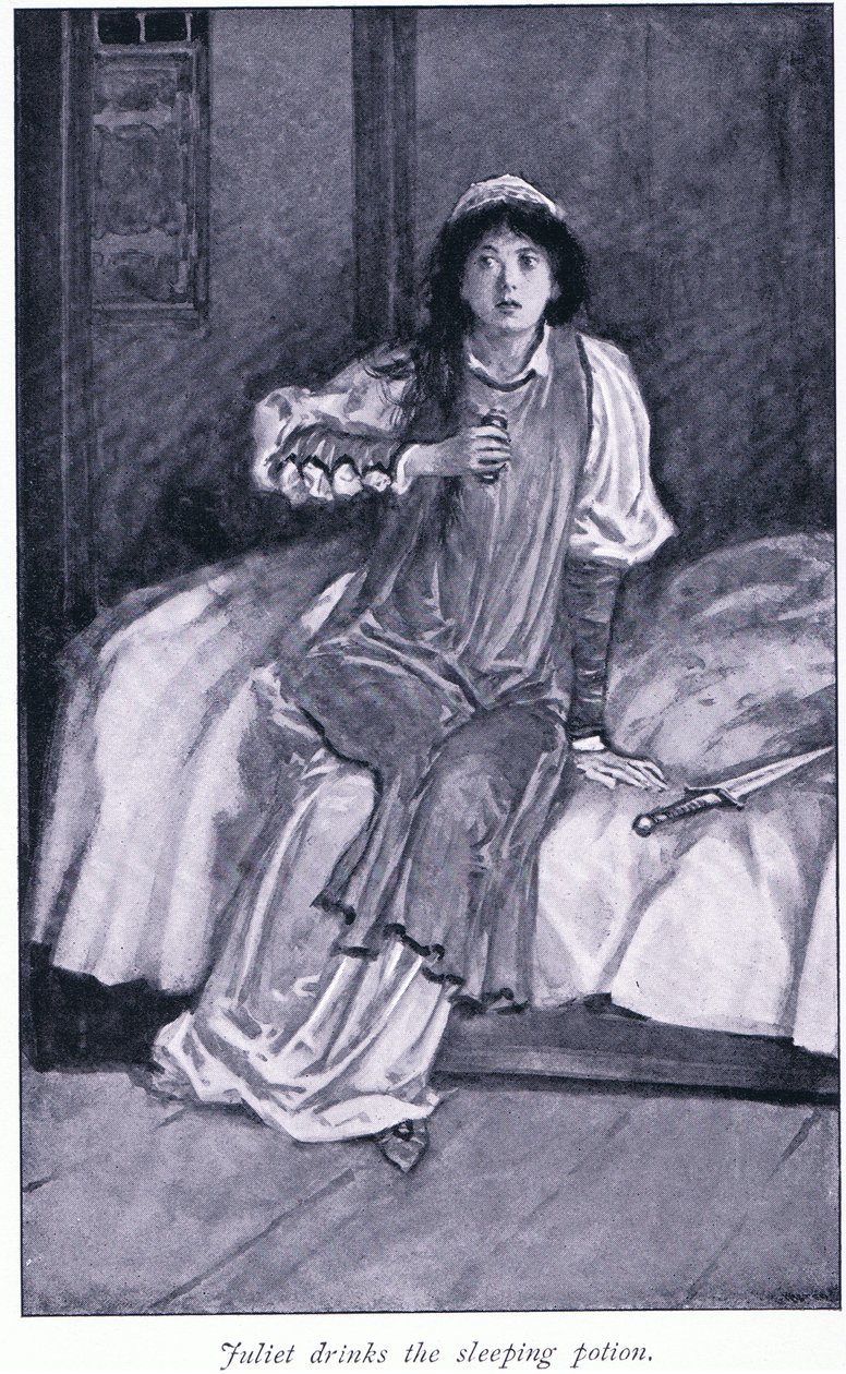 जूलियट स्लीपिंग पोशन पीता है, 1900s द्वारा वाल्टर पेजेट