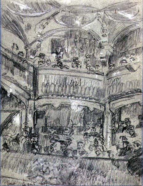 ला गैइट मोंटपर्नासे, c.1907 (कागज पर चाक) द्वारा वाल्टर रिचर्ड सिकर्ट