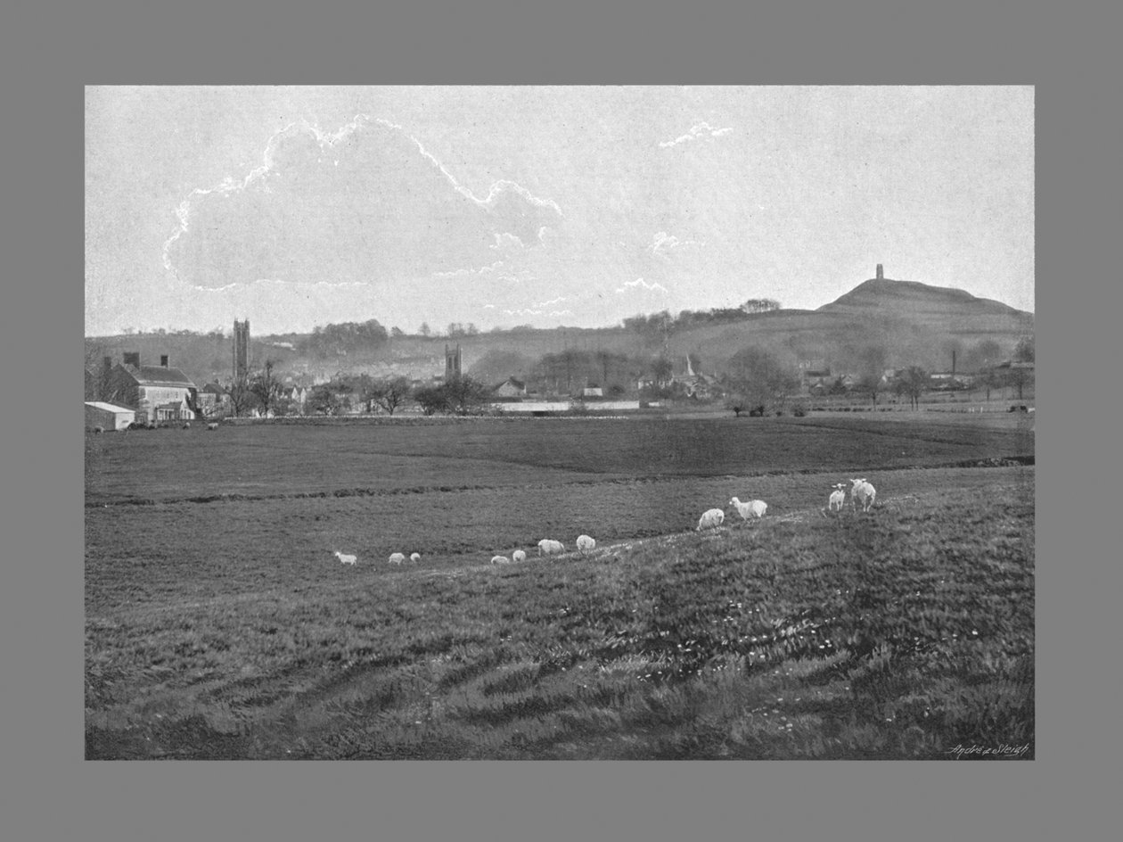Glastonbury और Tor, c1900 द्वारा वाल्टर टुल्ली