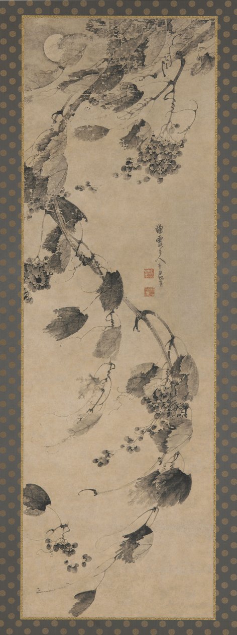 पवन और चांदनी में अंगूर, मिंग राजवंश, 1368-1644। द्वारा वांग लियांगचेन