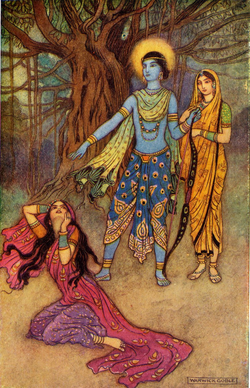 राम ने दानव प्रेमी को ठुकरा दिया, 1913। द्वारा वारविक गोबल