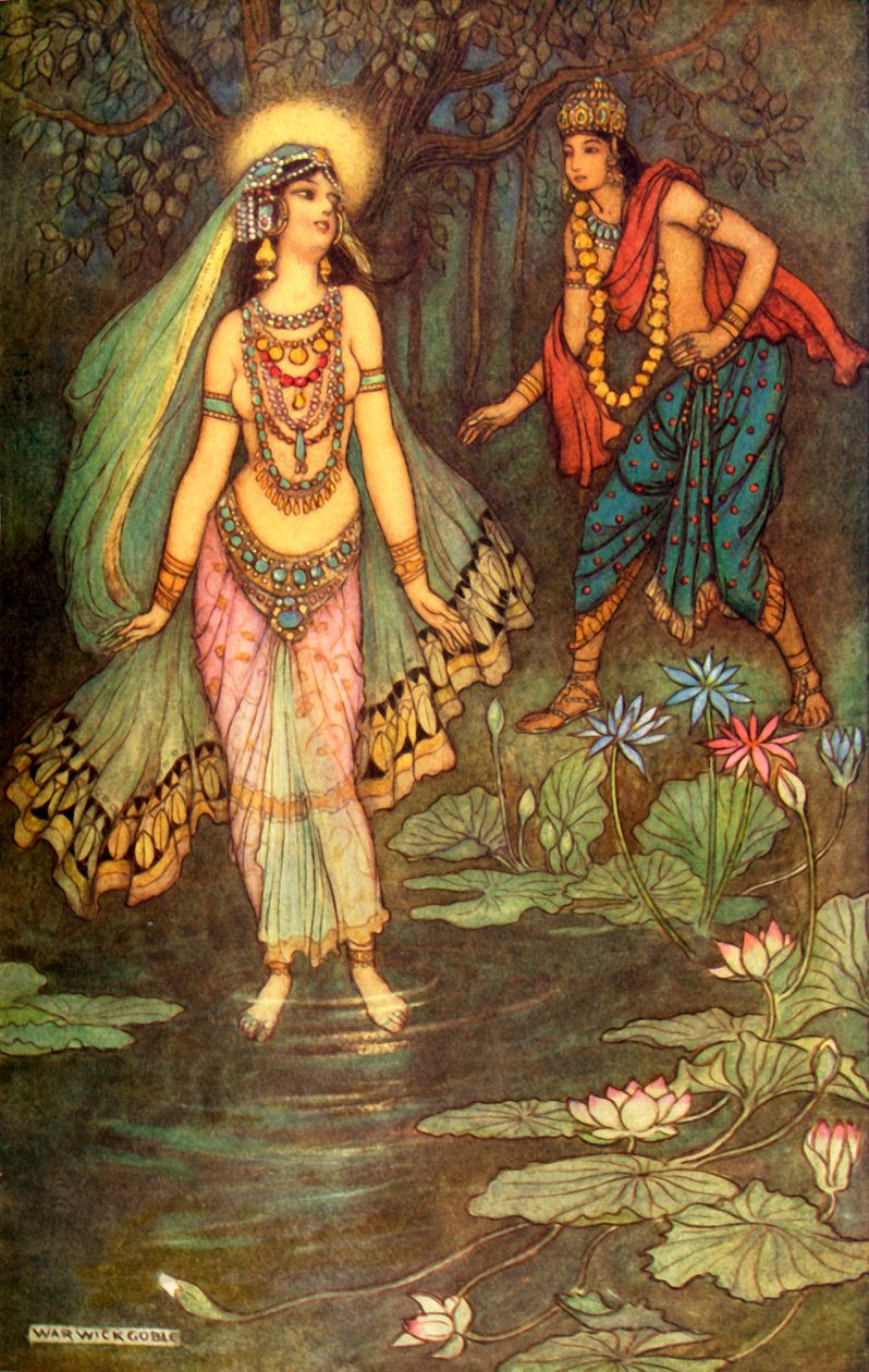 शांतनु का देवी गंगा से मिलन, 1913। द्वारा वारविक गोबल