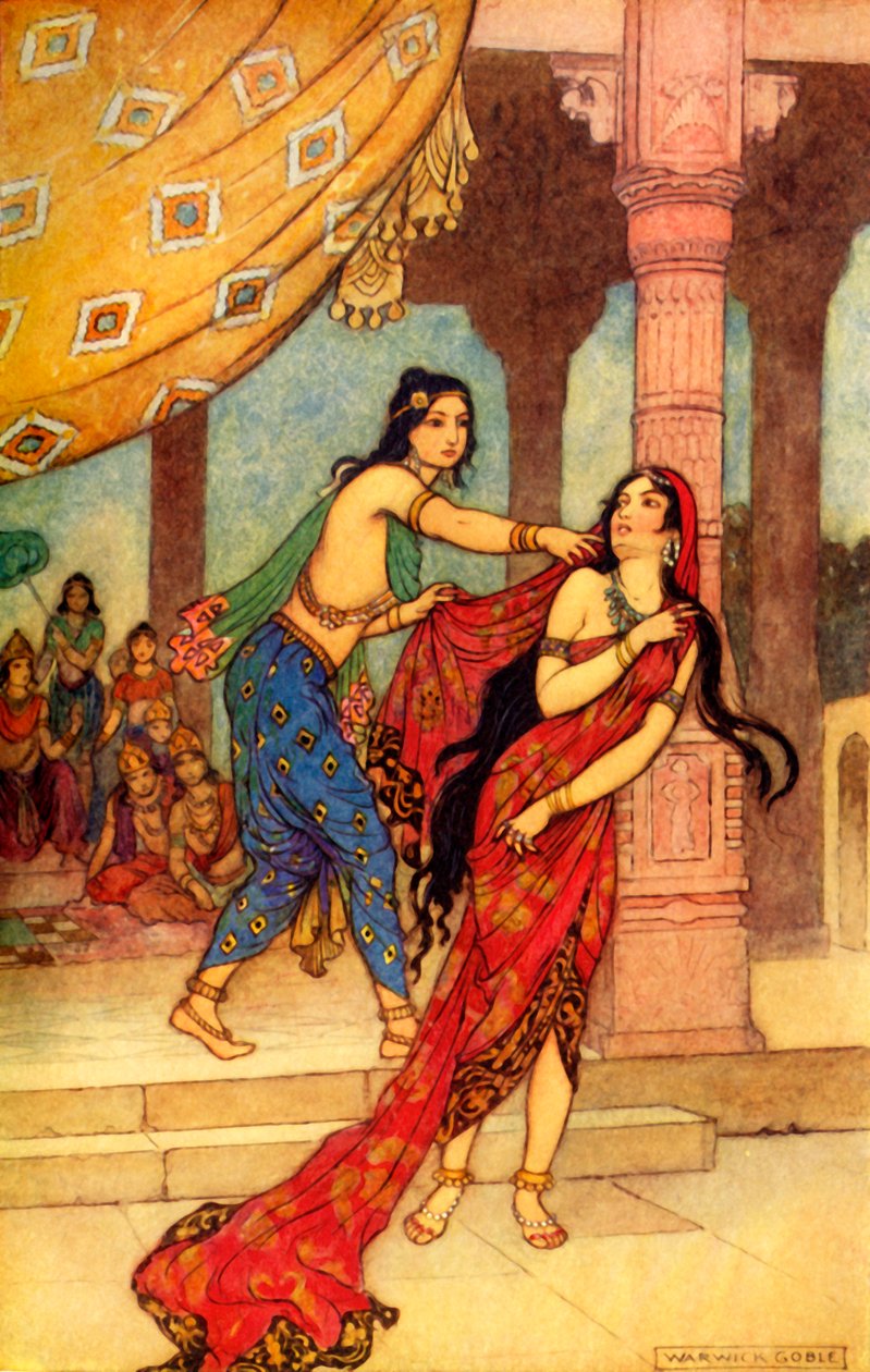 द ऑर्डील ऑफ क्वीन द्रौपदी, 1913। द्वारा वारविक गोबल