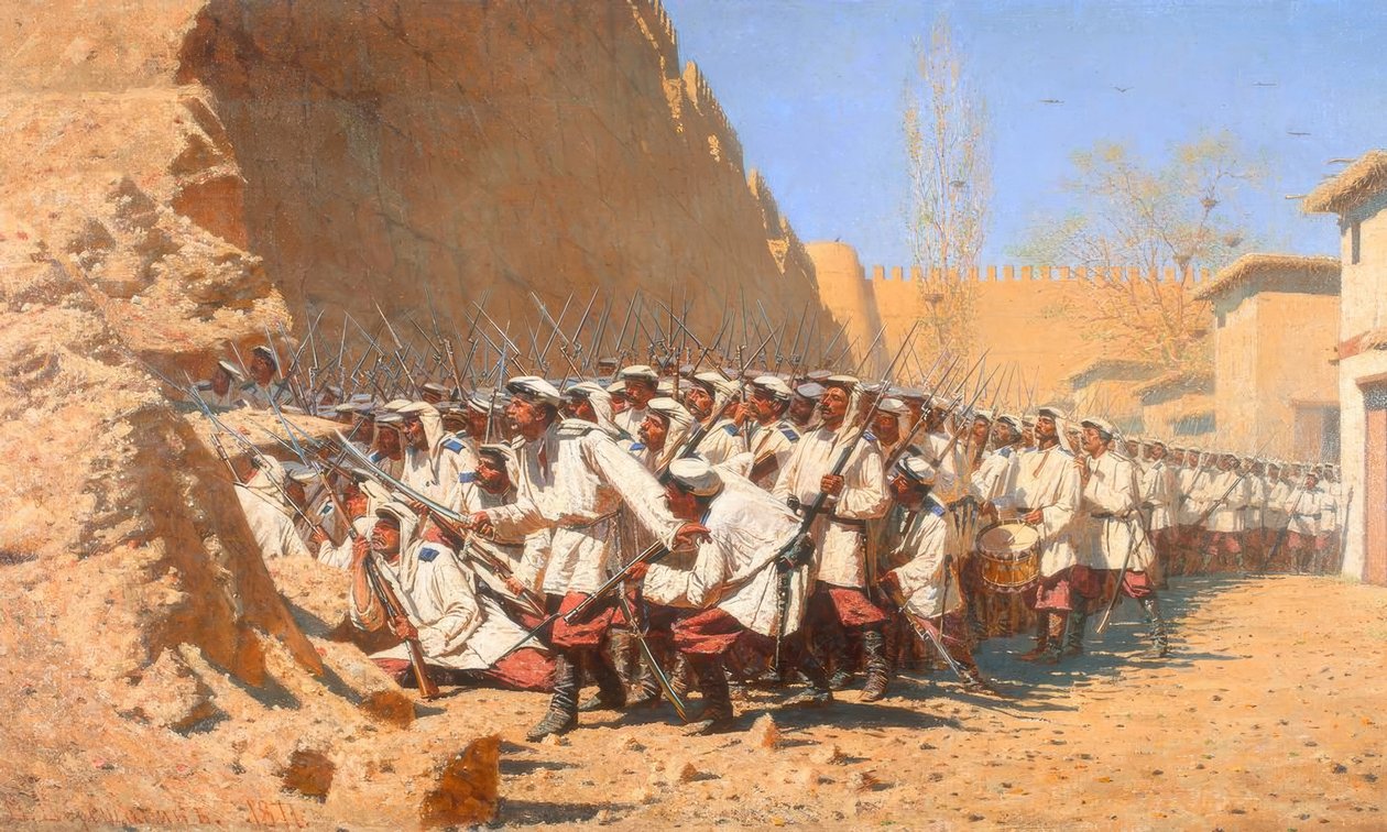 किले की दीवारों पर। - एफ के बचाव से प्रकरण द्वारा वासिली डब्लू वेर्श्चैचिन