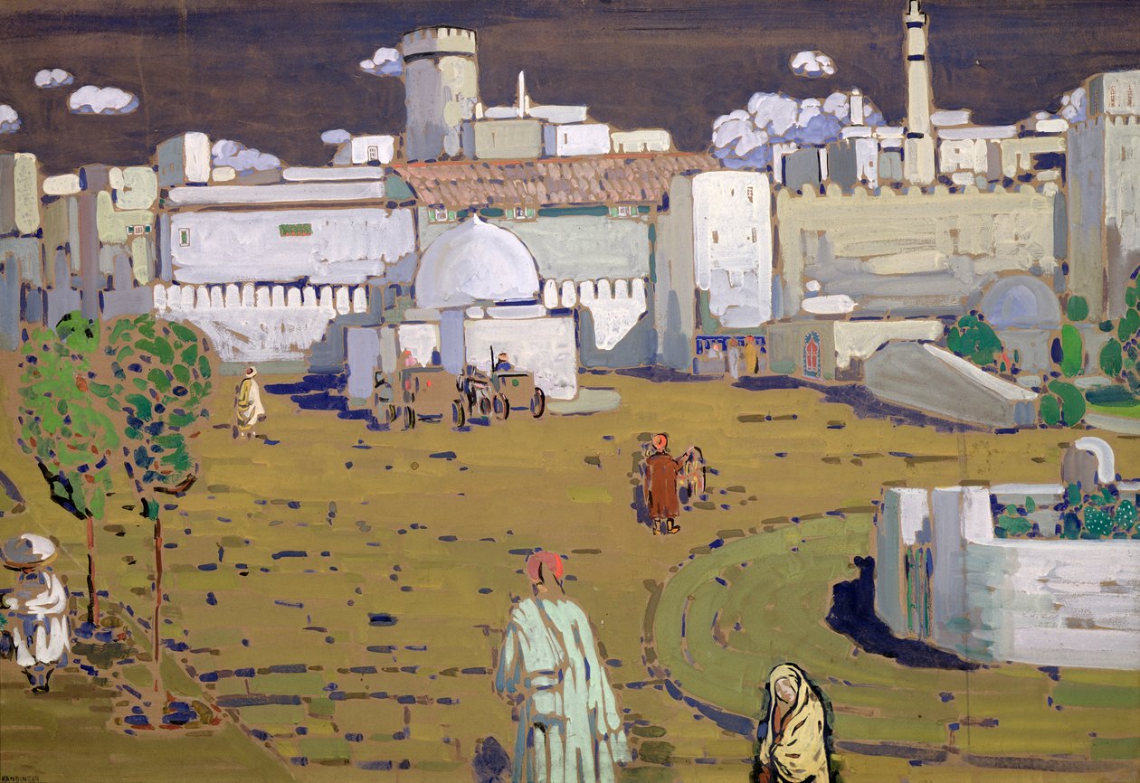 एक अरब टाउन, 1905 (कार्ड पर तापमान) द्वारा वासिली कैंडिंस्की
