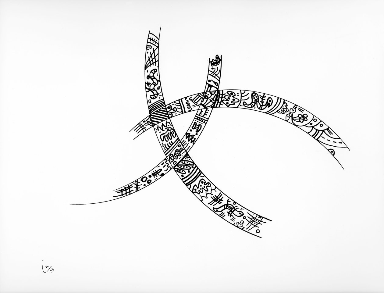 शीर्षकहीन, 1933 (कागज पर कलम और स्याही) द्वारा वासिली कैंडिंस्की