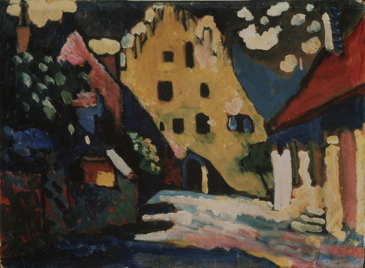 Murnau। कैसल यार्ड, 1908 द्वारा वासिली कैंडिंस्की