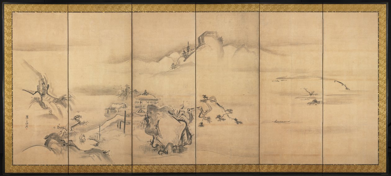 जिओ और जियांग नदियों के आठ दृश्य, 1700s। द्वारा वतनबे शिको