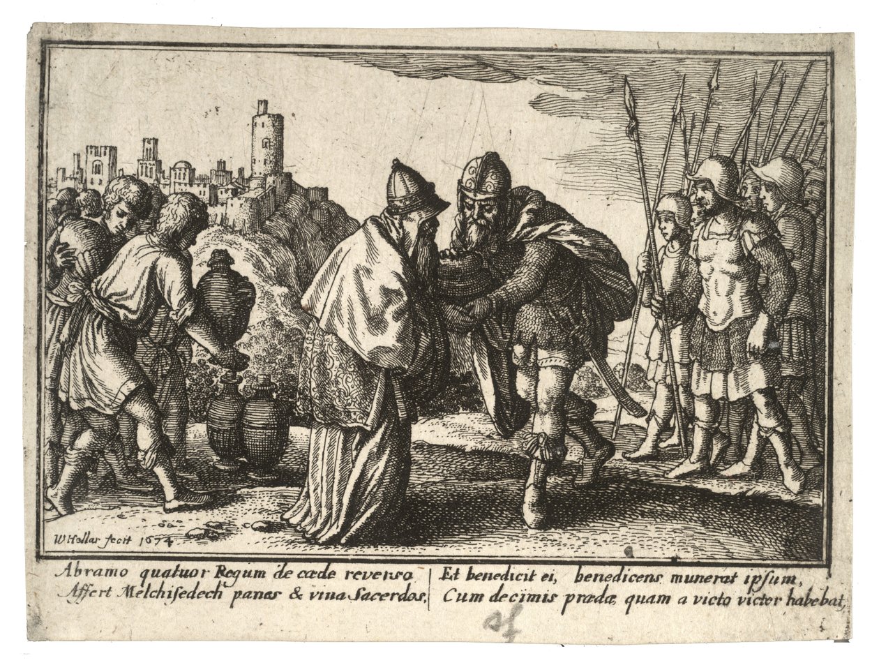 अब्राहम और मेलचिस्डेक द्वारा Wenceslaus Hollar