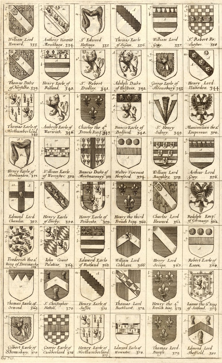 गार्टर के शूरवीरों के हथियार द्वारा Wenceslaus Hollar